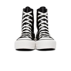 CONVERSE LEATHER PLATFORM HIGH LACE UP SNEAKERS